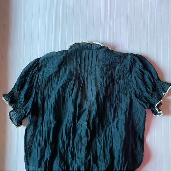 Joie Lightweight Silk Cotton Button Down Blouse Smocked Peasant Top | A76 - Picture 7 of 7